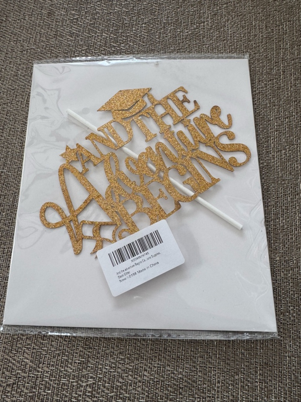 Cake topper. Graduation. And the Adventure Begins